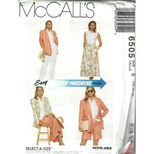 Sewing Pattern McCalls 6505 Misses‎ 14-18 Jacket Skirt Shorts Pants Blouse
